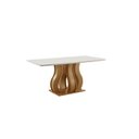 Ver imagem 5 de Sala de Jantar 6 Cad Estofadas e Mesa Retangular com Tampo de Vidro Nuance Cinamomo/Creme Yescasa