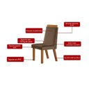 Ver imagem 6 de Sala de Jantar 6 Cad Estofadas e Mesa Retangular com Tampo de Vidro Nuance Cinamomo/Creme Yescasa