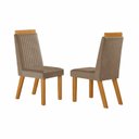 Ver imagem 7 de Sala de Jantar 6 Cad Estofadas e Mesa Retangular com Tampo de Vidro Nuance Cinamomo/Creme Yescasa