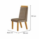 Ver imagem 4 de Sala de Jantar 6 Cad Estofadas e Mesa Retangular com Tampo de Vidro Nuance Cinamomo/Creme Yescasa