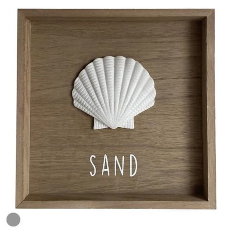 Quadro Decorativo Poliresina Concha Natural 25cm Branco Flor Arte