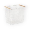Ver imagem 1 de Cesto Aramado 47l com Alca de Bambu Branco Oikos