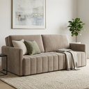 Ver imagem 2 de Sofá Cama Retrátil 3 Lugares 192 cm Egeu Veludo Bege - Nexta Casa
