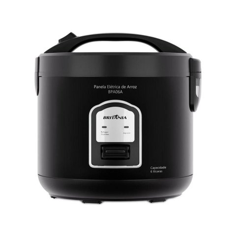 Panela de Arroz Elétrica Britânia BPA06A 2L 400W Revestimento Antiaderente Preto 110V