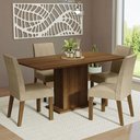 Ver imagem 1 de Conjunto Sala de Jantar Mesa Tampo de Madeira 4 Cadeiras Rustic/imperial Keila Madesa