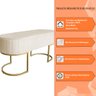 Banco Recamier Decorativa Luana Base Gold Veludo Bege - Montanaris Decor - 6