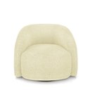 Ver imagem 6 de Poltrona Decorativa Jenny Base Giratória em Metal Preto Bouclê Off White G45 - Gran Belo