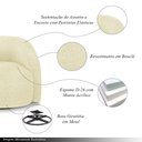 Ver imagem 3 de Poltrona Decorativa Jenny Base Giratória em Metal Preto Bouclê Off White G45 - Gran Belo
