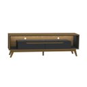 Ver mais imagens de Rack Painel Ripado para TV até 70 Polegadas com LED MDF 177cmx218cm Duo e London Olivar Móveis Marrom Cedro/Freijó/Preto
