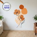 Ver imagem 2 de Adesivo Floral Boho Laranja Estilo Nórdico 70x120 Minimalista Abstrato