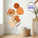 Ver imagem 3 de Adesivo Floral Boho Laranja Estilo Nórdico 70x120 Minimalista Abstrato