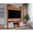 Ver imagem 1 de Rack Bancada C/ Painel P/ Tv até 55 Pol Master 2 Prateleiras e Pés 135x183cm Cinamomo/off White -