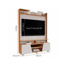Ver imagem 2 de Rack Bancada C/ Painel P/ Tv até 55 Pol Master 2 Prateleiras e Pés 135x183cm Cinamomo/off White -