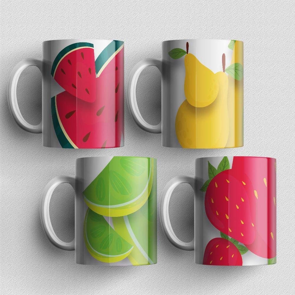 Textura de Frutas - 4 Canecas de Qualidade Premium