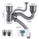 Ver imagem 6 de Cuba Dupla Cozinha Gourmet Aço Inox 78x43cm Deend