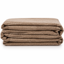 Ver imagem 2 de Kit Manta 120x150 Decorativa para Sofá + 2 Almofadas com Botão Marrom 2 Tons 50x50 - Tecido Malha e