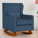 Ver imagem 1 de Poltrona Amamentação Balanço Aurora Suede Azul Royal - Lm Decor