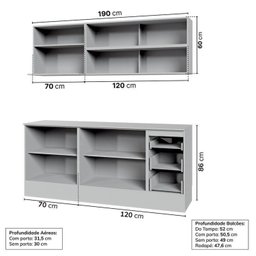 Cozinha Modulada 5 Peças 3 Aéreos 2 Balcões Nara Cabecasa Madeiramadeira - 4