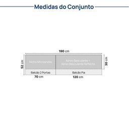 Cozinha Modulada 5 Peças 3 Aéreos 2 Balcões Nara Cabecasa Madeiramadeira - 6
