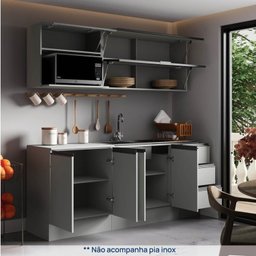 Cozinha Modulada 5 Peças 3 Aéreos 2 Balcões Nara Cabecasa Madeiramadeira - 5
