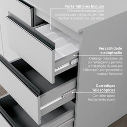 Cozinha Modulada 5 Peças 3 Aéreos 2 Balcões Nara Cabecasa Madeiramadeira - 14
