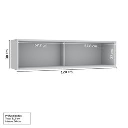 Cozinha Modulada 5 Peças 3 Aéreos 2 Balcões Nara Cabecasa Madeiramadeira - 9