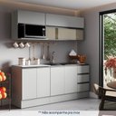 Ver imagem 3 de Cozinha Planejada 5 Peças 3 Aéreos 2 Balcões Nara CabeCasa MadeiraOriginals Cinza