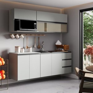 Cozinha Modulada 5 Peças 3 Aéreos 2 Balcões Nara Cabecasa Madeiramadeira