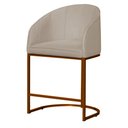 Ver imagem 1 de Poltrona Estilo Banqueta Decorativa Mia Tecido em Suede Base Metal Bronze - Estopar Poltrona Mia Sue
