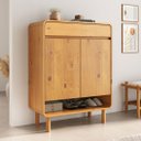 Ver imagem 2 de Sapateira Armário Vertical 44 Madeira 2 Portas 1 Gaveta 18 Pares Freijó Juan Idimex