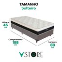 Ver imagem 3 de Cama Box Solteiro Cinza Colchão Dallas Molas Vstore 88x188