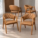 Ver imagem 1 de Kit 4 Poltronas Lithi Durango Antílope com Braços Madeira Maciça