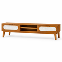 Ver imagem 3 de Rack Santorini 180cm Pés Madeira Maciça com Gavetas e Nicho:naturalle