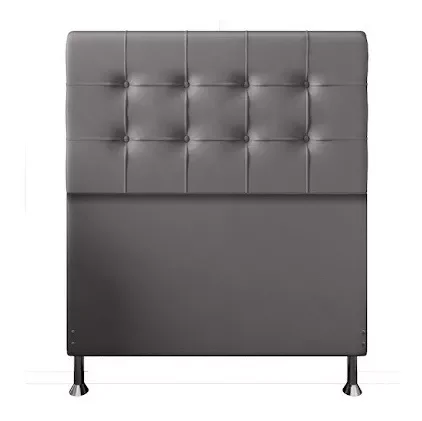 Cabeceira para Cama de Solteiro 90cm Cinza Estofada Pop