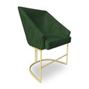 Ver imagem 2 de Poltrona Decorativa Alana Suede Verde Base de Ferro Dourado - Pallazio