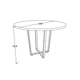 Mesa de Reunião Industrial Mac Branco 110cm Pés em Metal F5  - 3