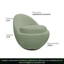 Ver imagem 4 de Poltrona Orgânica Kaira Giratória Bouclé Verde Claro - Nexta Casa