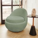 Ver imagem 2 de Poltrona Orgânica Kaira Giratória Bouclé Verde Claro - Nexta Casa