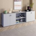 Ver imagem 1 de Armário para Escritório F5 4 Portas MDP 240cm Cinza F5 Office