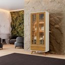 Ver imagem 7 de Cristaleira Vitrum 2 Portas com LED e Adega 72 cm Off White/Naturalle - Mavaular