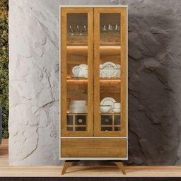 Cristaleira Vitrum Cor:off White/naturalle - 1