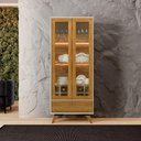 Ver imagem 2 de Cristaleira Vitrum 2 Portas com LED e Adega 72 cm Off White/Naturalle - Mavaular