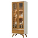 Ver mais imagens de Cristaleira Vitrum 2 Portas com LED e Adega 72 cm Off White/Naturalle - Mavaular