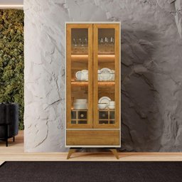 Cristaleira Vitrum Cor:off White/naturalle - 2