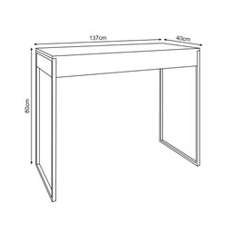 Aparador Industrial Retangular Califórnia Branco 137x40cm Base Ferro Branco - 3