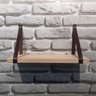 Prateleira de Madeira Maciça Pinus 60x15cm com alça Marrom para organização de ambientes sala - 3