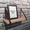 Prateleira de Madeira Maciça Pinus 60x15cm com alça Marrom para organização de ambientes sala - 6