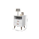 Ver imagem 4 de Kit 2 Mesa de Cabeceira 2 gavetas pés retrô -itália- Com Cabeceira Queen 1,60 cm -areia- - Branco