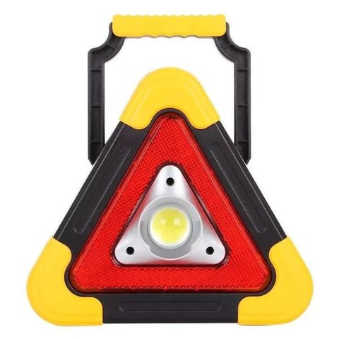 Triângulo Refletor Luminária Recarregável Luz Solar Super Led Luminoso Sinalização Carro