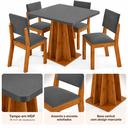 Ver imagem 4 de Conjunto Sala de Jantar Flash 4 Lugares Mesa Quadrada MDF 18mm 4 Cadeiras Estofadas Veludo